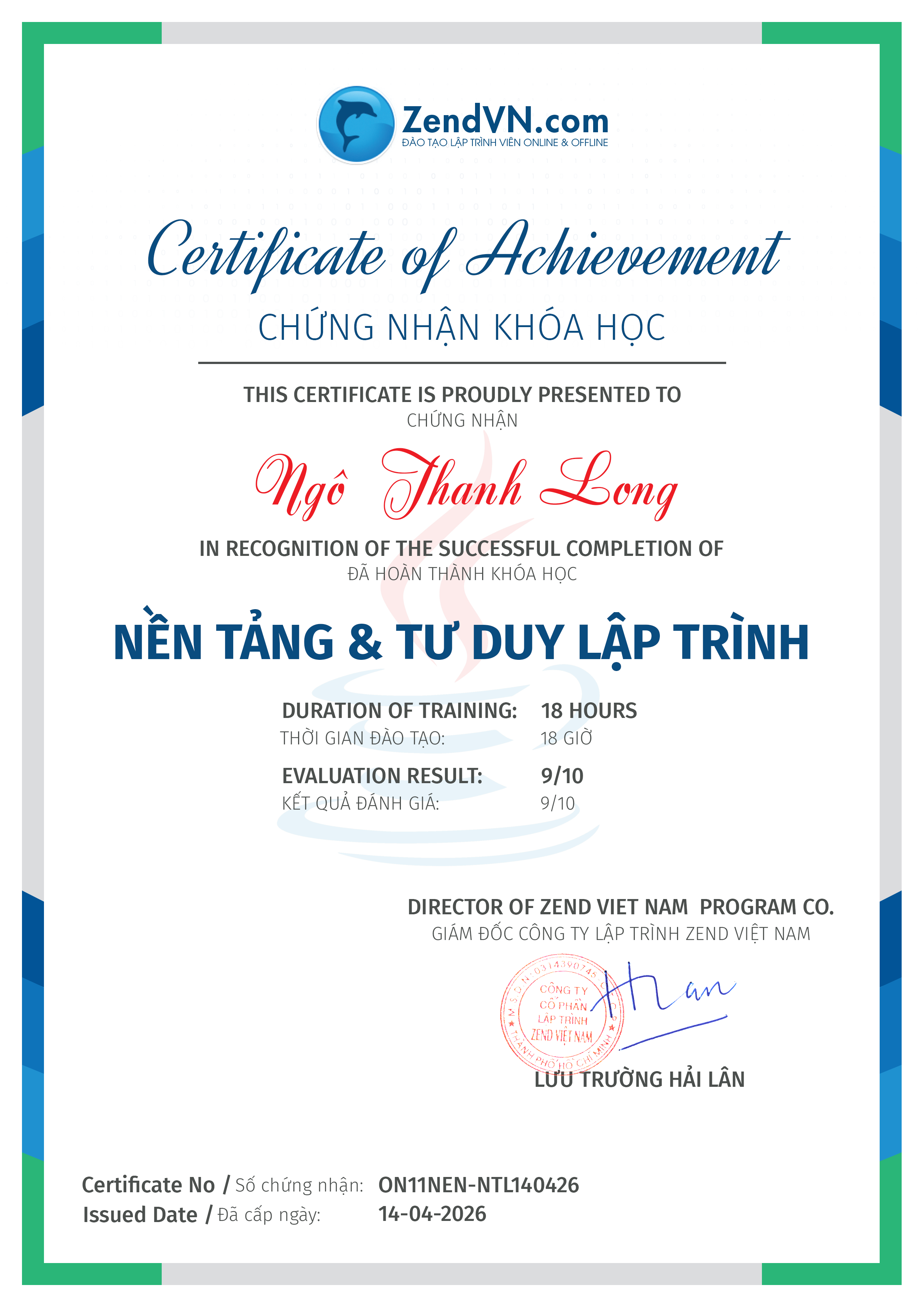certificate