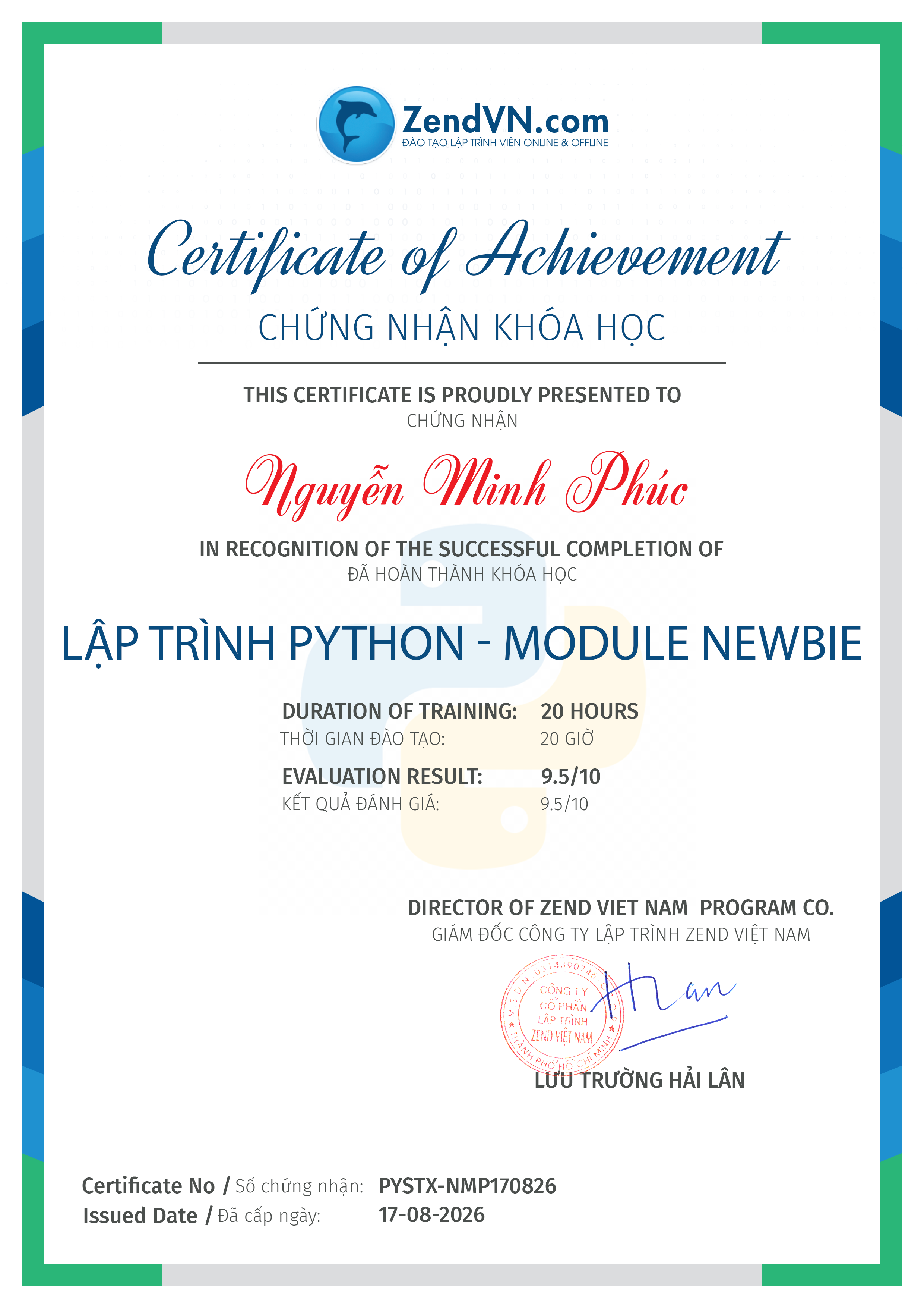certificate